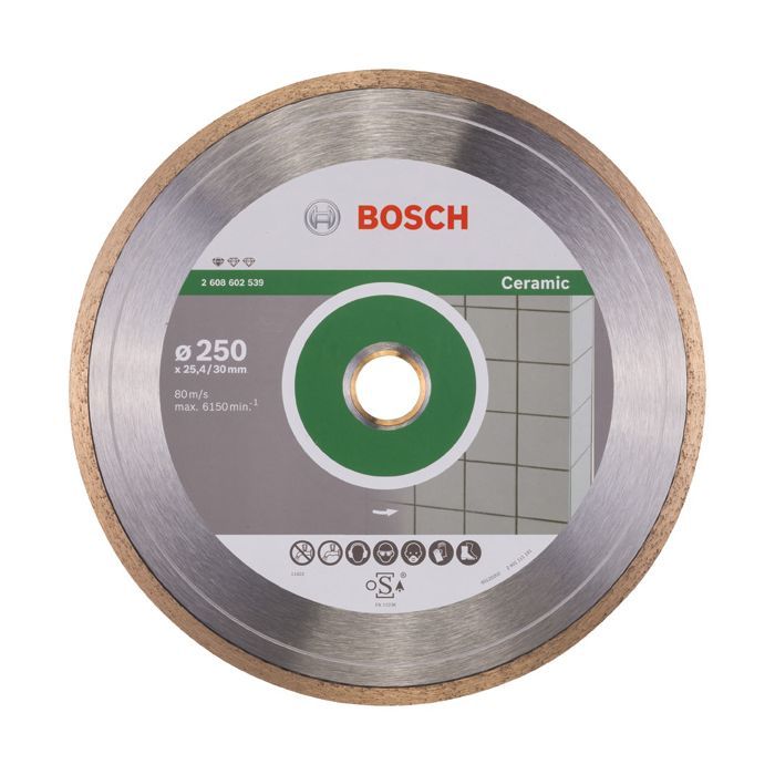 Диск пильный Bosch алмазный Standard for Ceramic, 250 мм, 25.4-30мм, 1.6мм, 7мм (2.608.602.539)