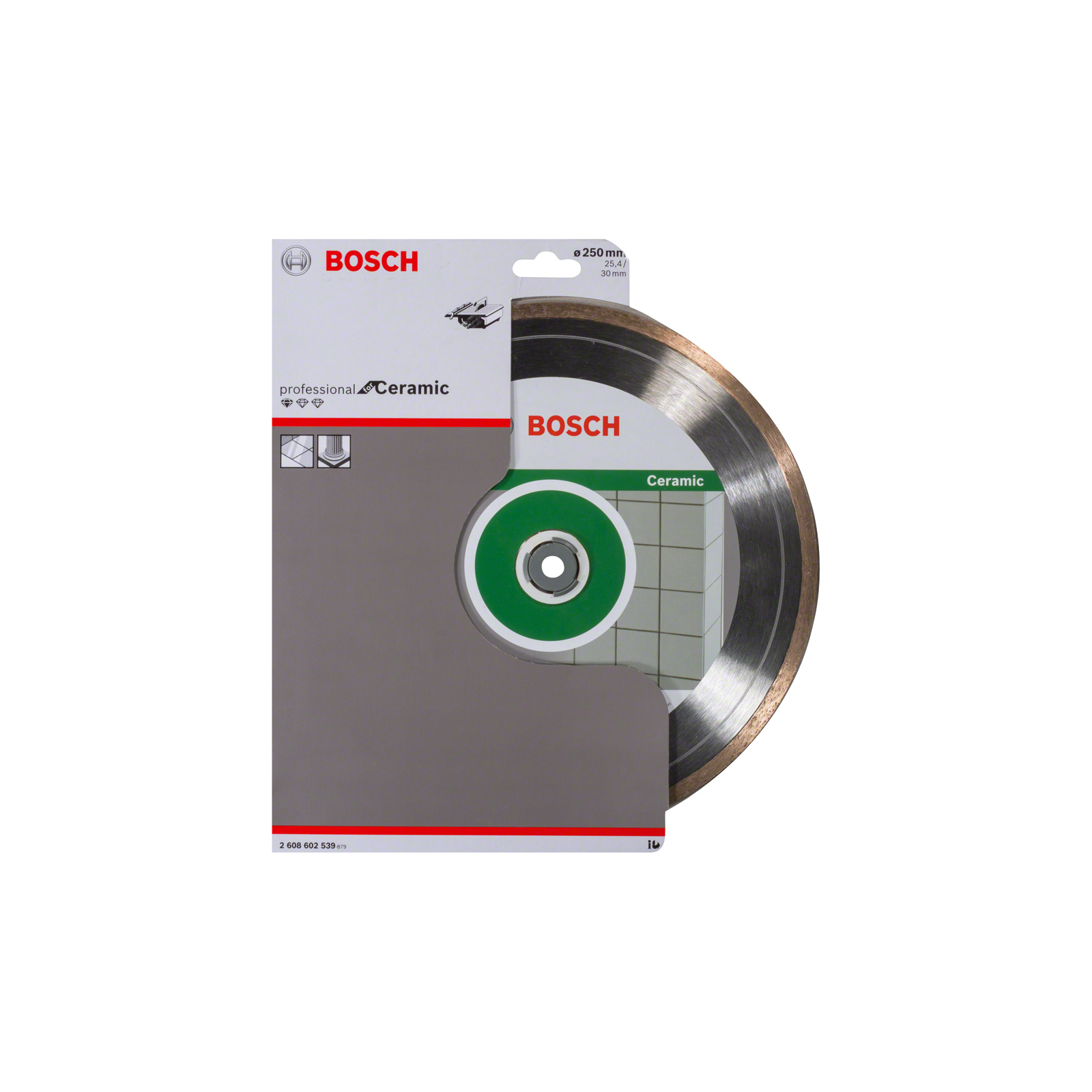 Диск пильний Bosch алмазний Standard for Ceramic, 250 мм, 25.4-30мм, 1.6мм, 7мм (2.608.602.539) зображення 2