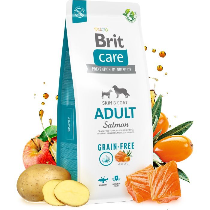 Сухий корм для собак Brit Care Dog Grain-free Adult для малих і середніх порід з лососем 1 кг (8595602558858) зображення 2