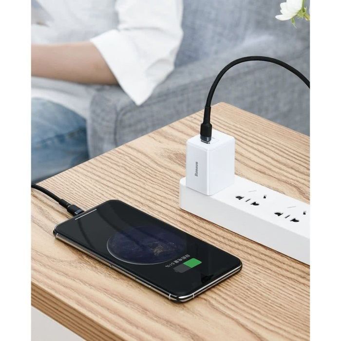 Дата кабель USB-C to Lightning 1.0m 18W 2.1A Cafule Black-Grey Baseus (CATLKLF-G1) изображение 6