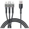 Дата кабель USB 2.0 AM to Lightning + Micro 5P + Type-C PD-B94th Black Proda (PD-B94th-BK)