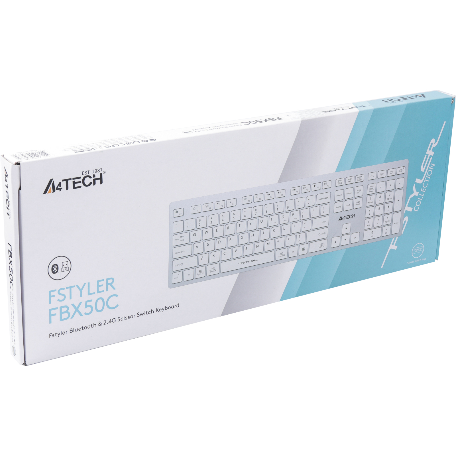 Клавіатура A4Tech FBX50C USB/Bluetooth White (FBX50C White) зображення 5