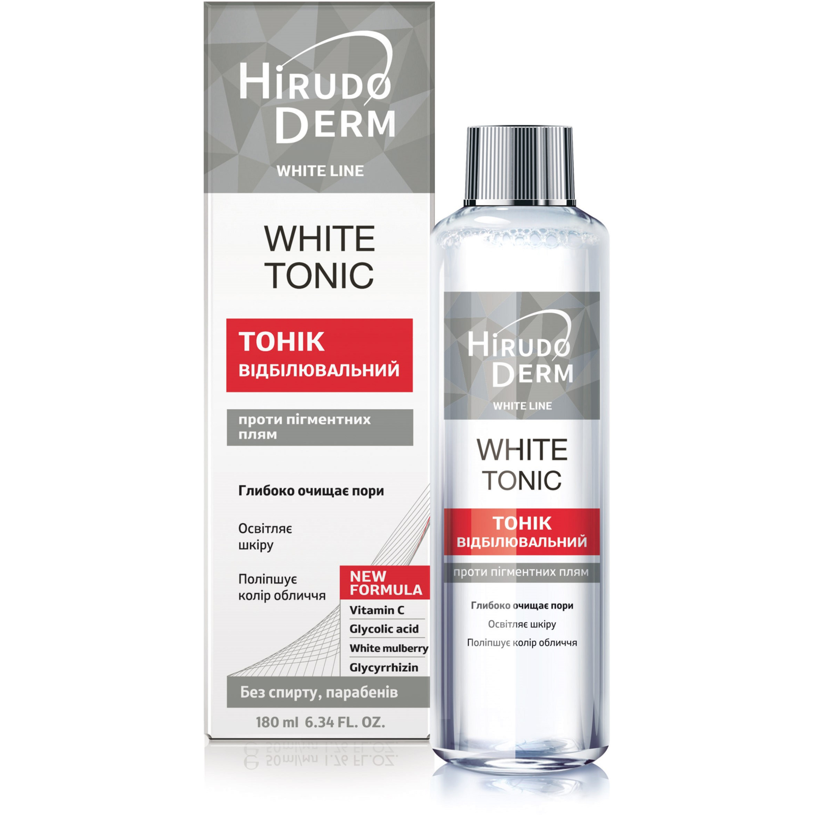 Тоник для лица Біокон Hirudo Derm White Line White Tonic Отбеливающий 180 мл (4820008318749)