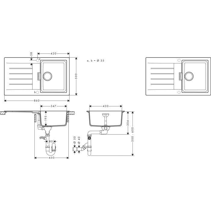 Мойка кухонная Hansgrohe S52 (43356290) изображение 4