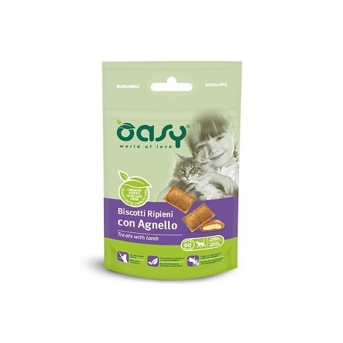 Лакомство для котов OASY TREATS с ягненком 60 г (8053017346328)
