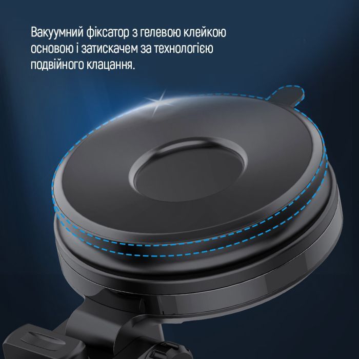 Універсальний автотримач ColorWay Dashboard Car Wireless Charger 15W Black (CW-CHAW037Q-BK) зображення 11
