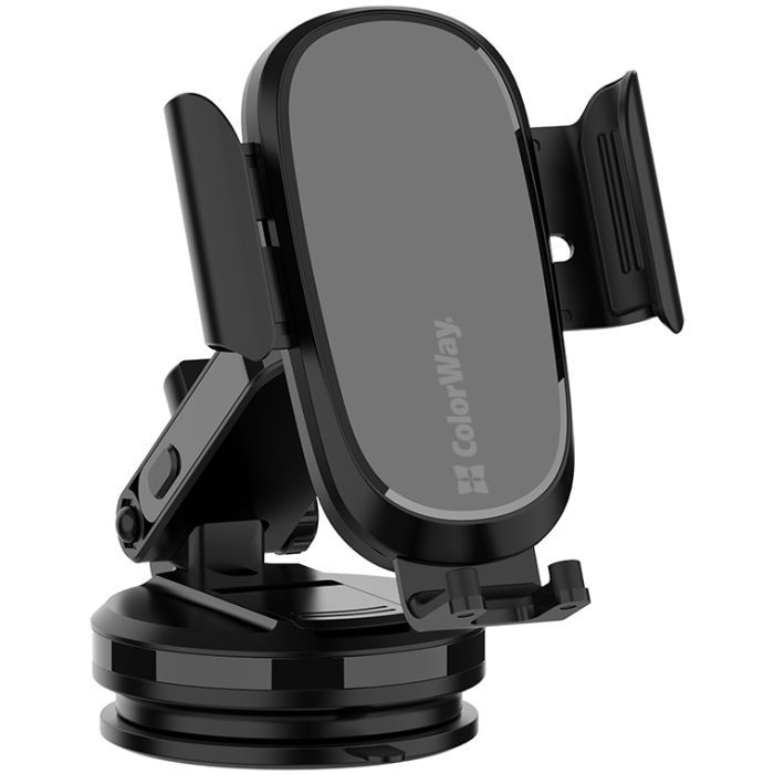 Універсальний автотримач ColorWay Dashboard Car Wireless Charger 15W Black (CW-CHAW037Q-BK) зображення 2
