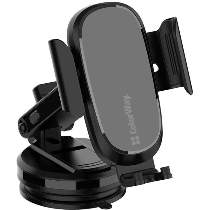 Універсальний автотримач ColorWay Dashboard Car Wireless Charger 15W Black (CW-CHAW037Q-BK) зображення 6