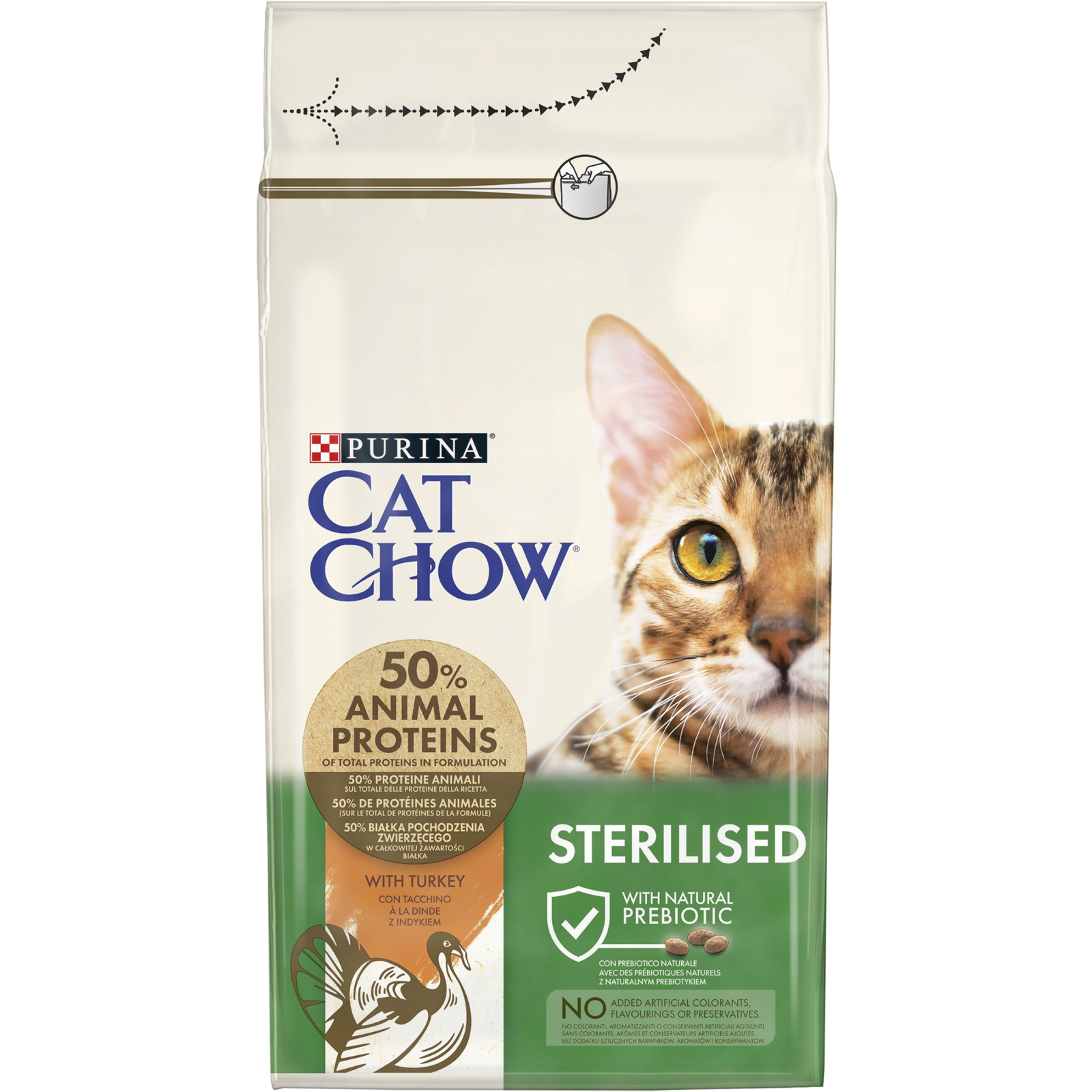 Сухой корм для кошек Purina Cat Chow Sterilised с индейкой 1.5 кг (7613287329516) изображение 2