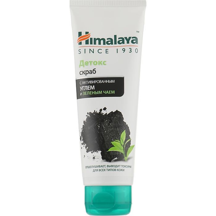 Скраб для обличчя Himalaya Herbals Детокс-скраб для вмивання з вугіллям і зеленим чаєм 75 мл (6291107221793)