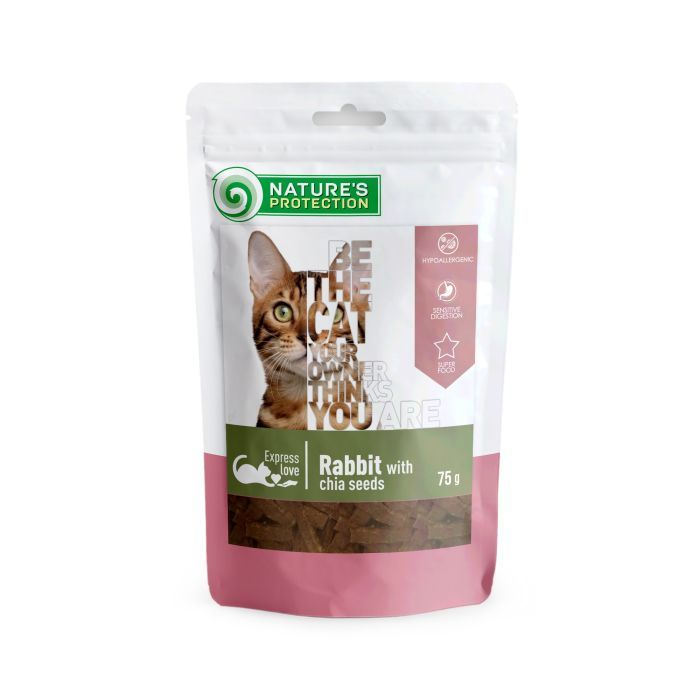 Лакомство для котов Nature's Protection with rabbit and chia seeds 75 г (SNK46115)