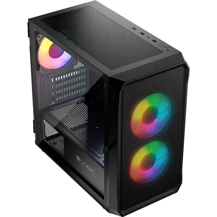 Корпус Logic concept PORTOS MESH+GLASS ARGB fans 3x120mm BLACK (AM-PORTOS-10-0000000-0002) зображення 4