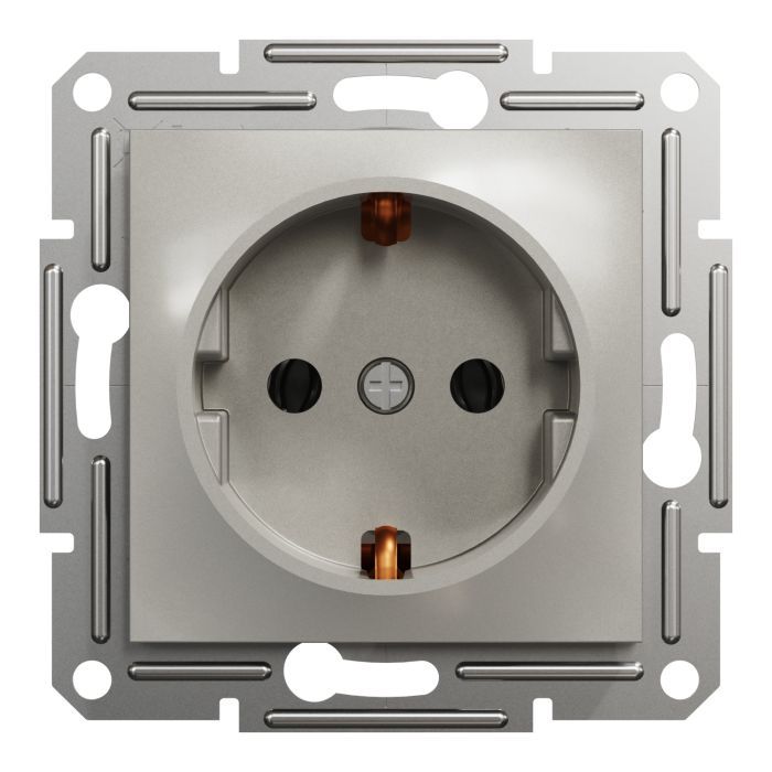 Розетка Schneider Electric ASFORA сталь (EPH2900162)