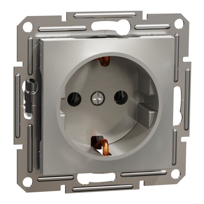 Розетка Schneider Electric ASFORA сталь (EPH2900162) изображение 2