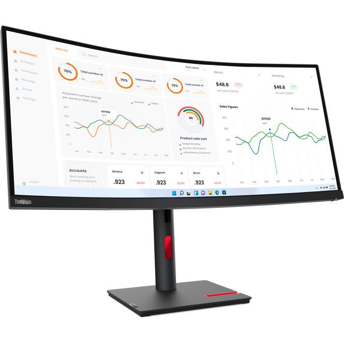 Монитор Lenovo T34w-30 (63D4GAT1UA) изображение 2