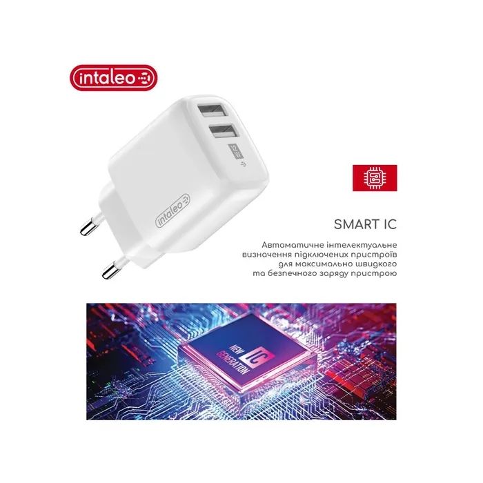 Зарядний пристрій Intaleo 12W Fast Charge 2USB 2.4A white (1283126578281) зображення 3