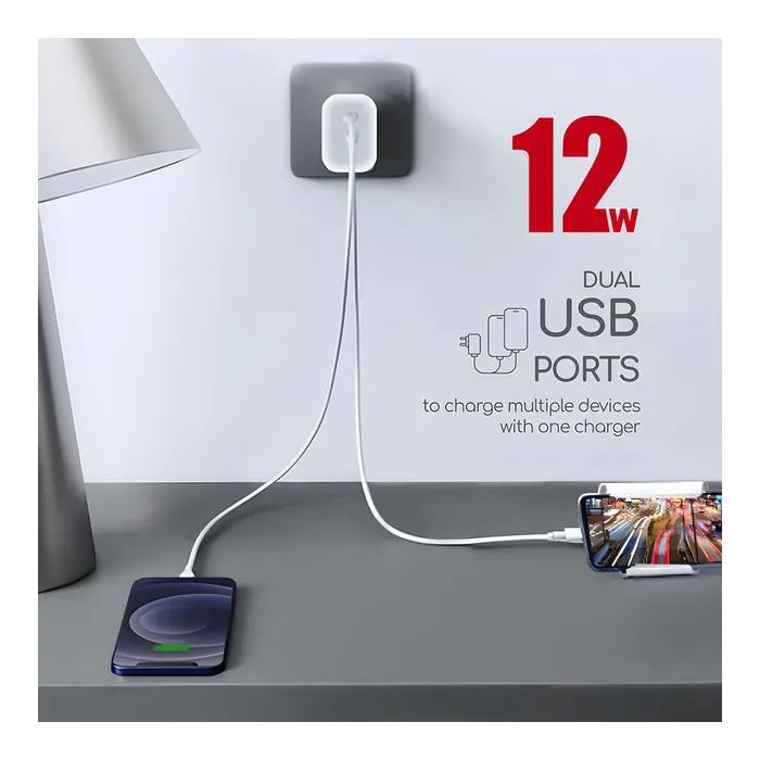 Зарядний пристрій Intaleo 12W Fast Charge 2USB 2.4A white (1283126578281) зображення 6