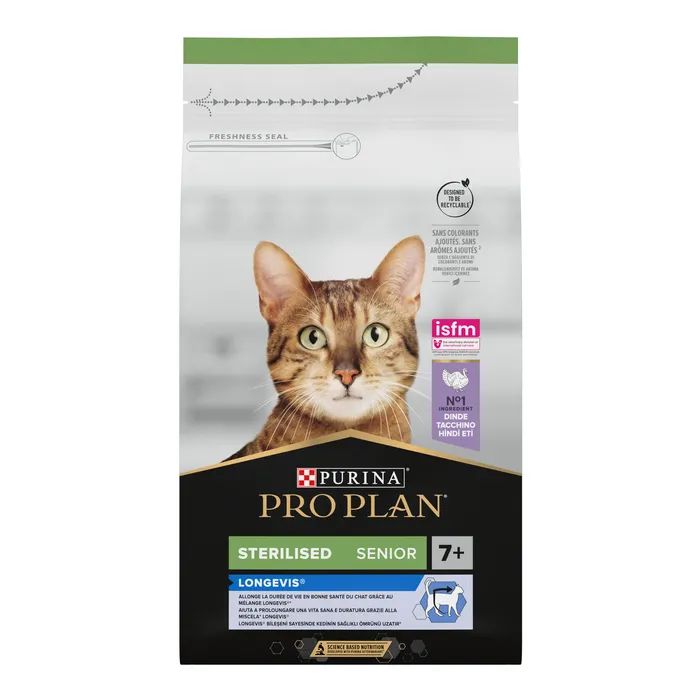 Сухой корм для кошек Purina Pro Plan Sterilised Senior с индейкой 1.5 кг (7613034989673)