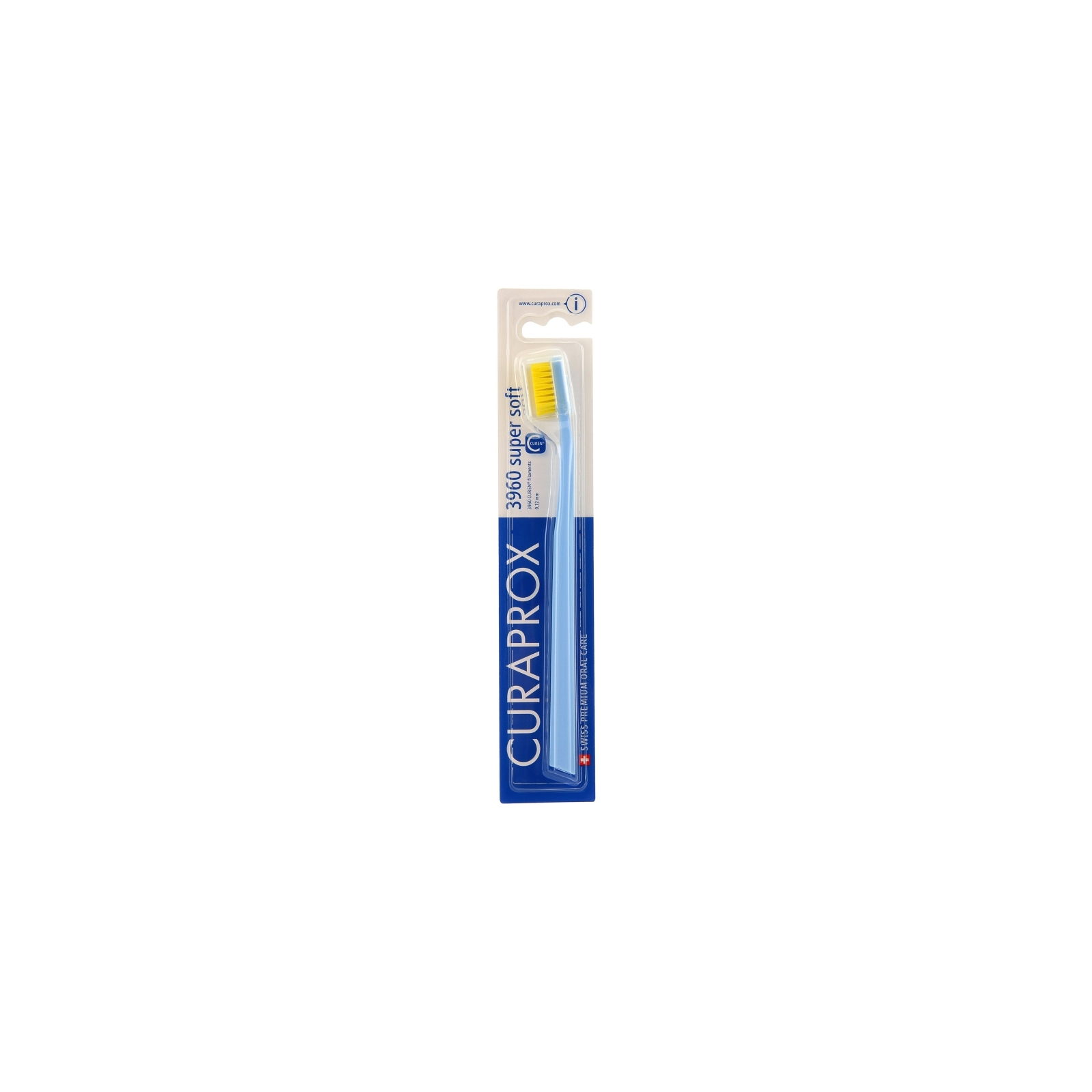 Зубная щетка Curaprox CS 3960 Super Soft Супермягкая D 0.12 мм Голубая с желтой щетиной (CS 3960-04)