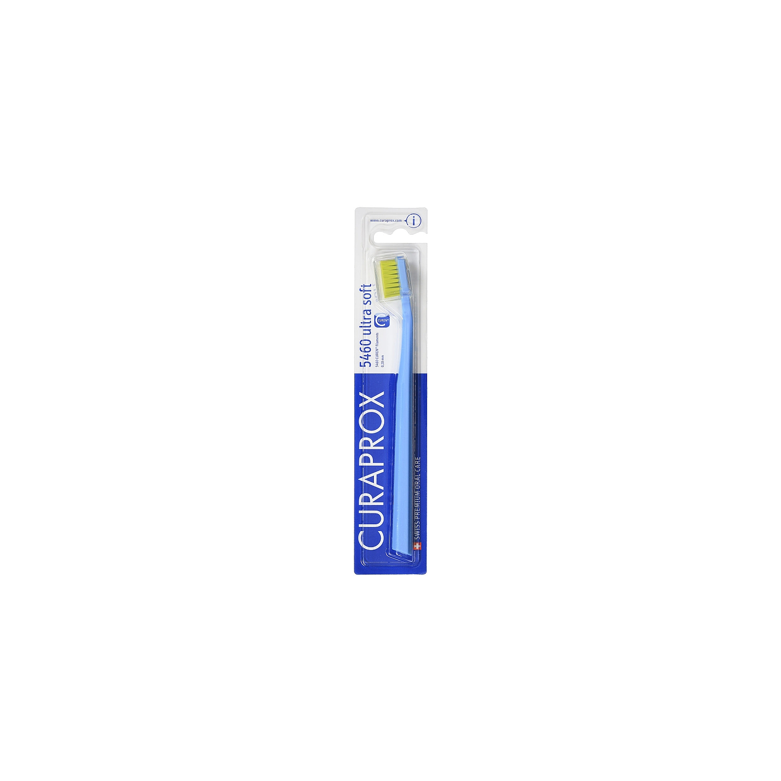 Зубная щетка Curaprox CS 5460 Ultra Soft Ультрамягкая D 0.10 мм Голубая с салатовой щетиной (CS 5460-21)