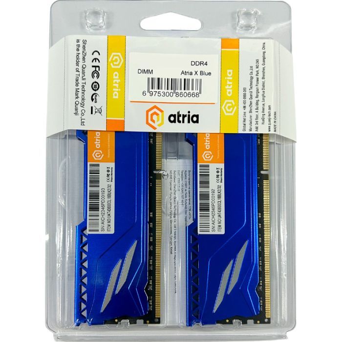 Модуль памяти для компьютера DDR4 32GB (2x16GB) 3200 MHz Fly Blue ATRIA (UAT43200CL18BLK2/32) изображение 3