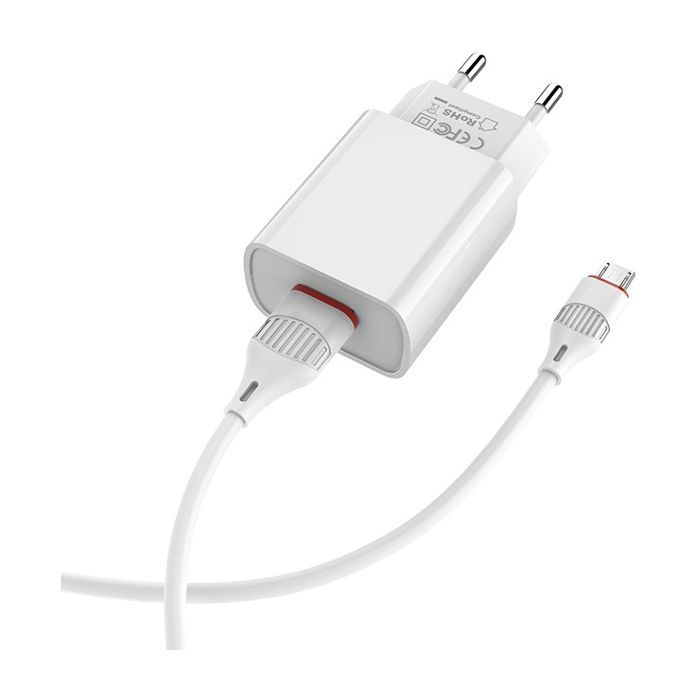 Зарядное устройство BOROFONE BA20A Sharp charger set (Lightning) White (BA20AMW) изображение 3