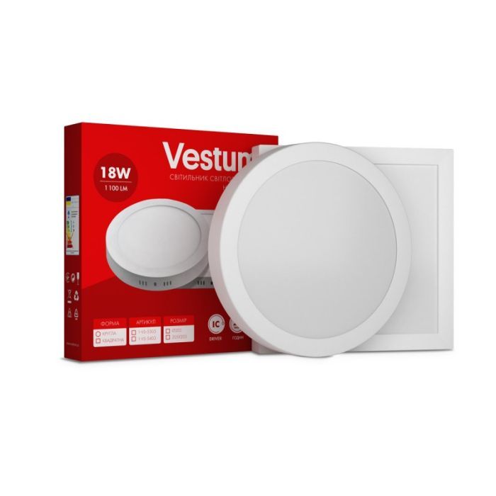 Светильник Vestum LED 18W 6000K 220V (1-VS-5407)