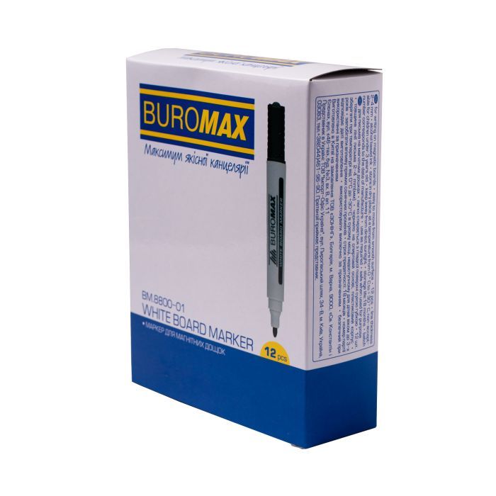 Маркер Buromax для магнитных досок, черный, 2-4 мм, спиртовое основание (BM.8800-01) изображение 3