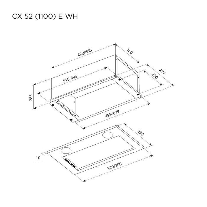 Вытяжка кухонная Pyramida CX 52 (1100) E BL изображение 6