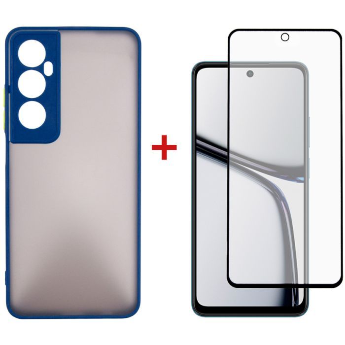 Чохол до мобільного телефона Dengos Realme C65 + Glass Blue (DG-KM-94)