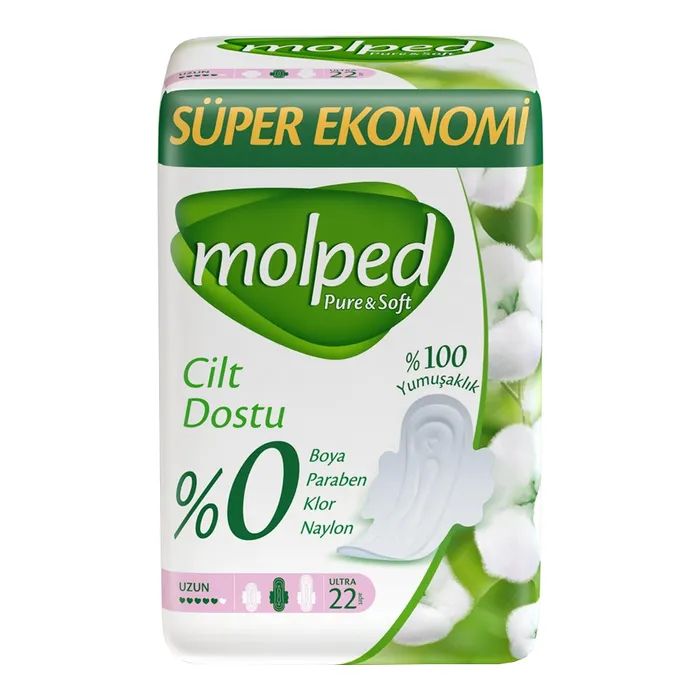 Гігієнічні прокладки Molped Pure&Soft Long 5 крапель 18 шт. (8690536829033)