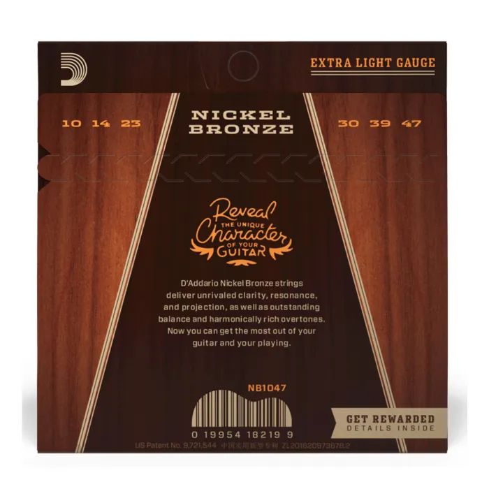 Струны для гитары D'Addario Nickel Bronze Extra Light (10-47) (NB1047) изображение 3