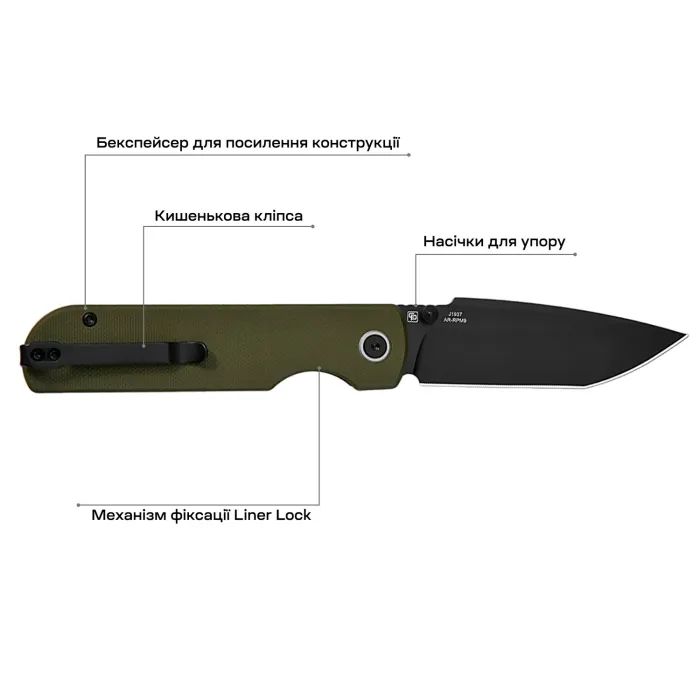 Нож CJRB Nova Green PVD (J1937-BGN) изображение 5