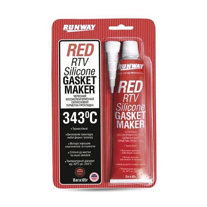 Герметик автомобільний Runway Red RTV Silicone 85г (RW8500)