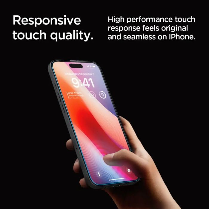 Стекло защитное Spigen iPhone 16 Pro Max Glas tR SLIM HD (1 Pack) (AGL07916) изображение 6