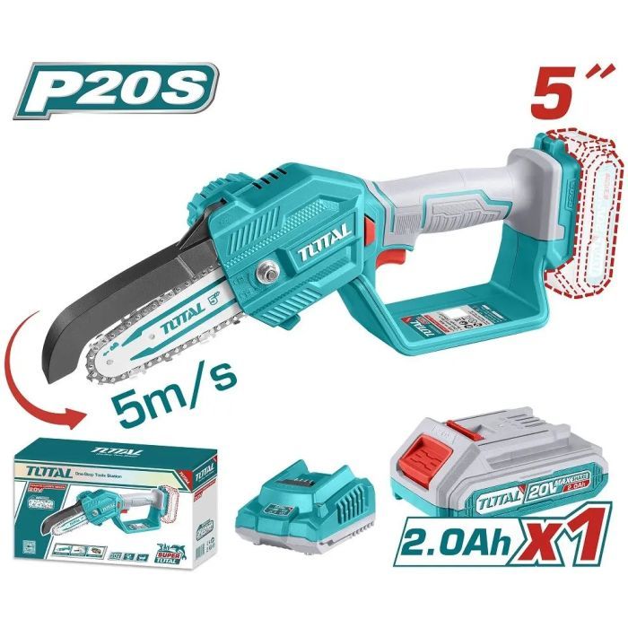 Цепная пила Total TGSLI20581 мини, акум., 20В, 2Ah, шина 13см (TGSLI20581) изображение 6