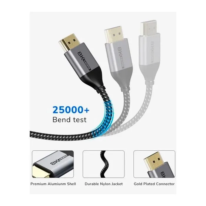 Кабель мультимедийный HDMI M to HDMI M 2.0m V2.1 Cabletime (CA914654) изображение 3