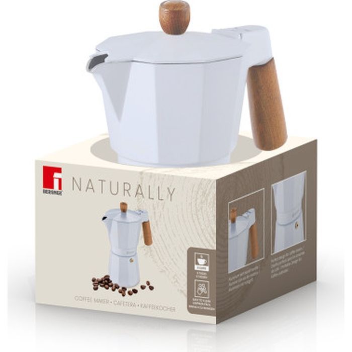 Гейзерная кофеварка Bergner Naturally 6 чашок (BG-38191-WH) изображение 3