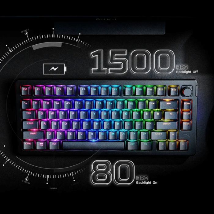 Клавиатура HyperX Alloy Rise 75 PBT HX Red Wireless UA Black (91Y91AA) изображение 6
