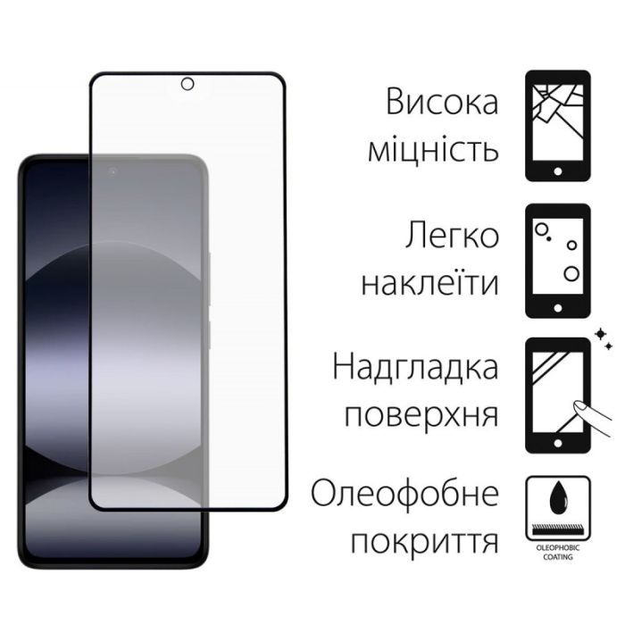 Чехол для мобильного телефона Dengos Kit Xiaomi Redmi Note 14 case Matte + glass (Black) (DG-KM-127) изображение 3