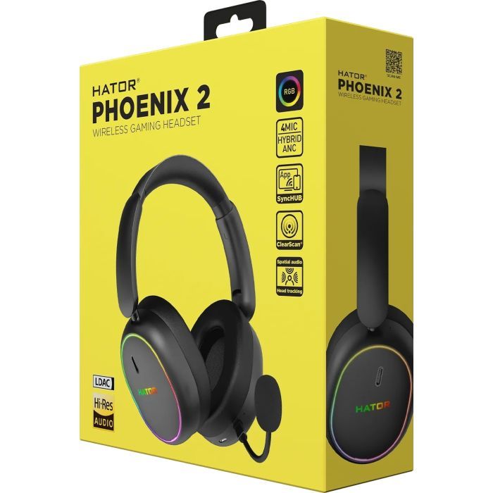 Наушники Hator Phoenix 2 Wireless Hi-Res SyncHUB connection Black (ESH40) изображение 8