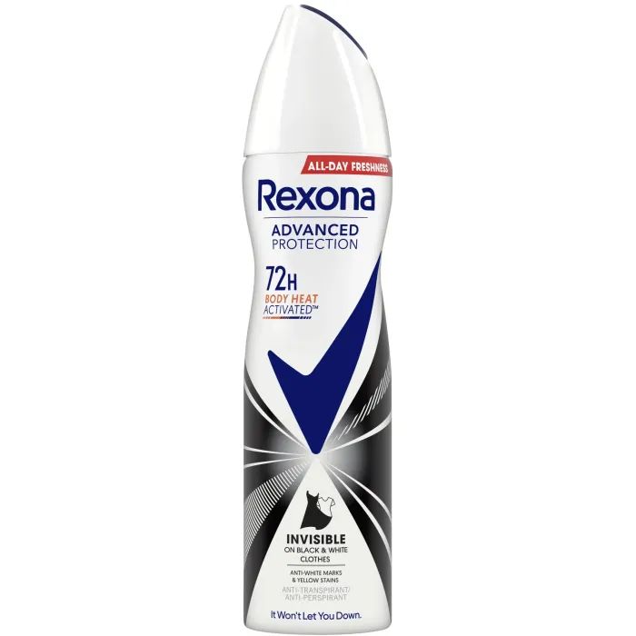 Антиперспирант Rexona Невидимый на черном и белом 72 часа 150 мл (8720181450419)