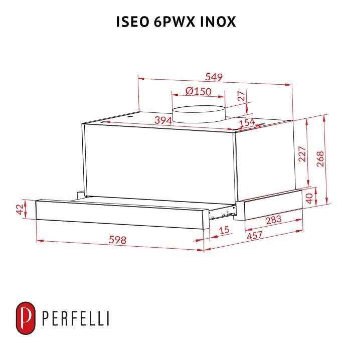 Вытяжка кухонная Perfelli ISEO 6PWX INOX изображение 11