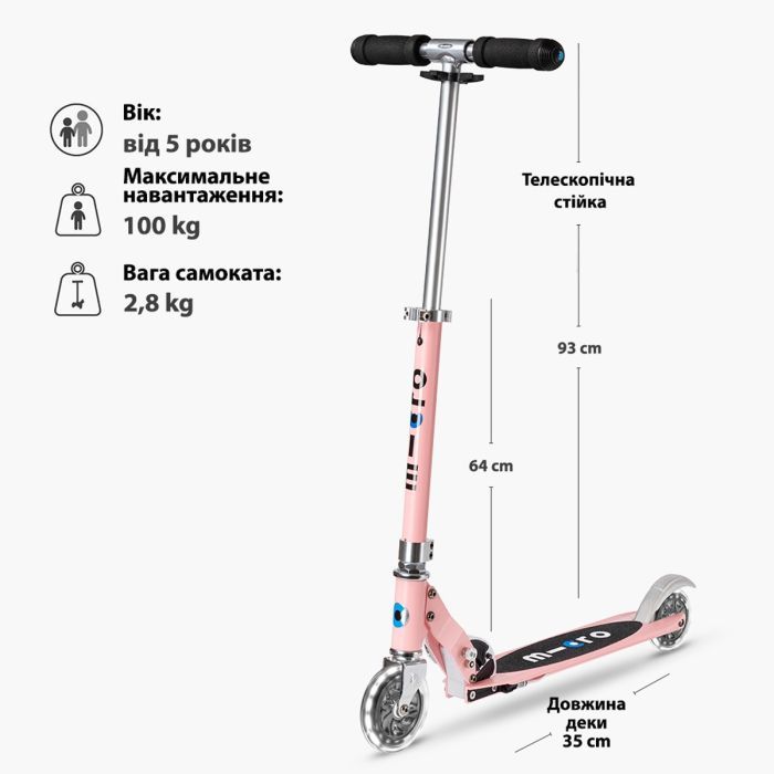 Самокат Micro Sprite LED Неохром (SA0237) зображення 6