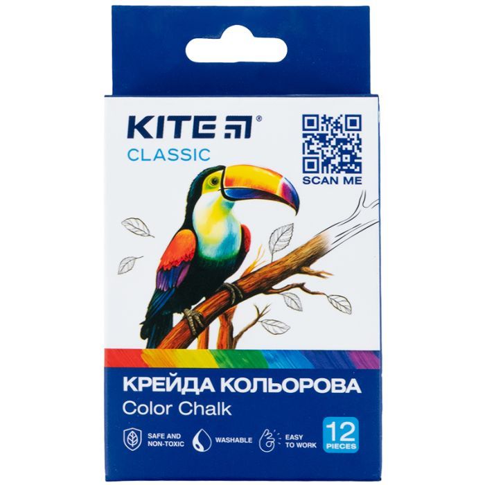Мел Kite цветные Jumbo Classic, 12 цветов (K-075)