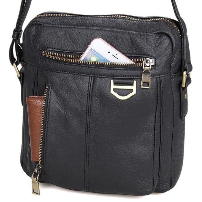 Сумка Vintage Через плечо Черная (14436) изображение 5