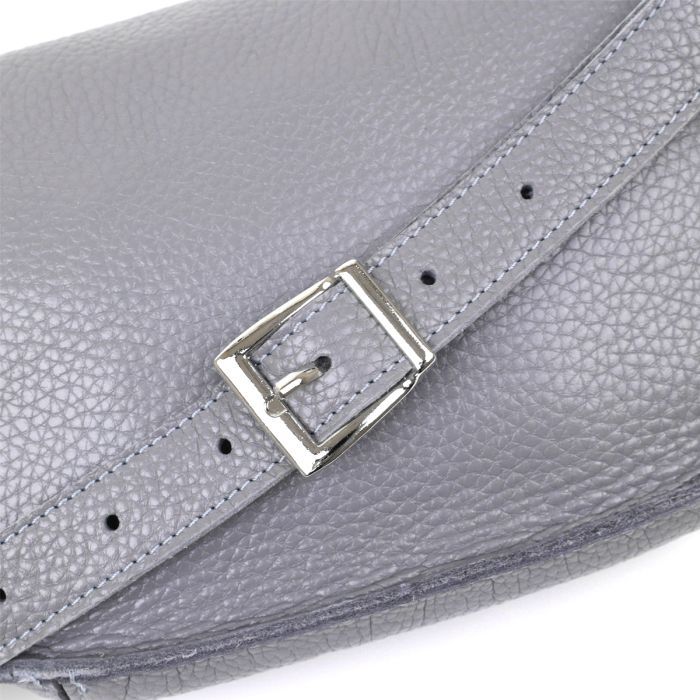 Сумка Shvigel Бананка з натуральної шкіри Сіра (16379) зображення 7