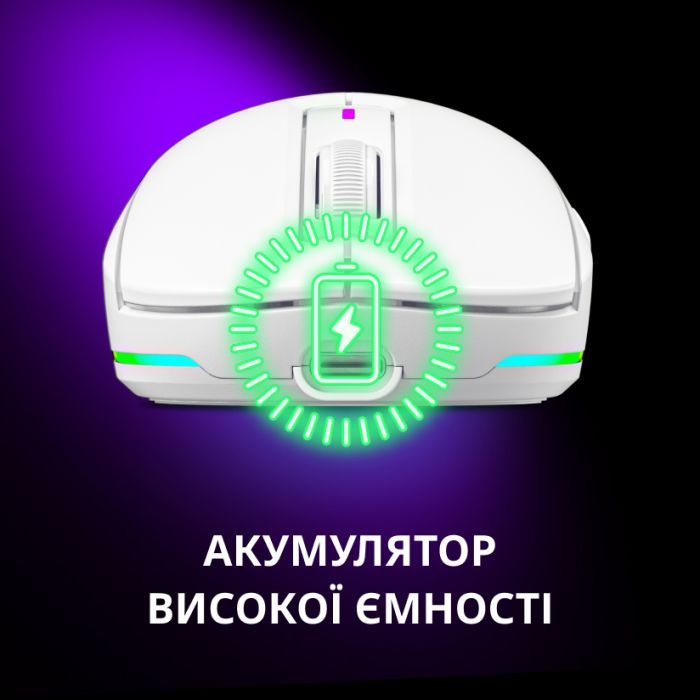 Мышка Lorgar MSA10W Wireless Gaming White (LRG-MSA10W-WH) изображение 7
