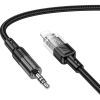 Кабель мультимедийный Lightning to 3.5mm M 1.0m UPA27 Spirit transparent Black HOCO (6942007612524) изображение 2
