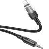 Кабель мультимедийный Lightning to 3.5mm M 1.0m UPA27 Spirit transparent Black HOCO (6942007612524) изображение 3